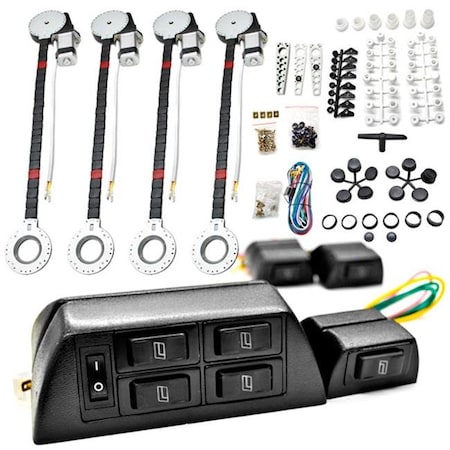 Biltek Biltek WINRUP-4 Full Complete Car Truck 4 Window Automatic Power Kit with 7 Switches Kit WINRUP-4